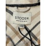 Stoosh NWT  Women Medium Boxy Cropped Plaid Shacket Beige Wool Blend 20"x20" Cozy Photo 5