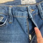 Free People Straight Leg Jeans Stretch Denim Raw Hem Medium Blue Wash 27x 26 Photo 8