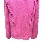 VERO MODA V-Neck Blouse Ruffle Details Lightweight Striped Pattern Pink S NWOT Photo 5
