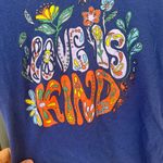 Urban Outfitters  Baby tee groovy love is kind cotton royal cobalt flowers top Photo 3