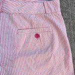 Lilly Pulitzer   Seersucker Pink and White Stripe High Waisted Shorts, Size 8 Photo 3
