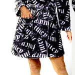 Juicy Couture  NWT luxurious BLACK&WHITE /ICONIC jc CROWN LOGO plush robe S/M Photo 0