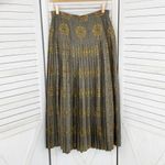 Calliope Vintage Jewel Damask Print Pleated Maxi Skirt Taupe 10 Tan Photo 7
