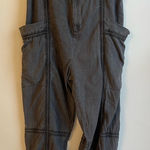 Urban Outfitters  Linen Blend Cargo Pants Charcoal High Drop Elastic Waist Medium Photo 0