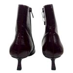 Mango  Pointed Toe Crocodile Kitten Heel Ankle Boots Burgundy Size 36/ 6 Photo 7