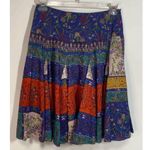 ETRO Milano Patch Quilt Skirt Blue Size 6 Photo 0