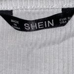 SheIn White Summer Ribbed Short Sleeve Cropped Shirt Size Medium Photo 4