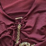 A New Day A New Day Red Long Sleeve Embellished Bodysuit Photo 3