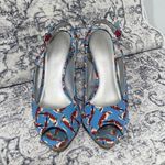 Audrey Brooke NAOMI Slingback Wedges in Blue Size 8 Photo 2