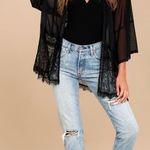 Lulus Never Worn Black Lace Kimono Photo 0