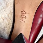 Franco Sarto Vintage Red Leather Block Heel Pumps Square Toe Retro Shoes 7.5M Photo 7