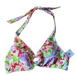 Shade & Shore Women's Floral Print Halter Bralette Bikini Top - Size XL - NWT Photo 0