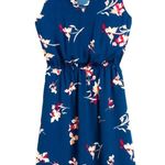 41Hawthorn MEDIUM PETITE Trisha Split Neck Dress Stitch Fix Floral Elastic Waist Blue Photo 11