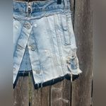 ZARA Women’s TRX IX’D Blogger Fave Distressed Denim Double Layer Mini Skirt Photo 2