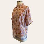 Anthropologie Maison d’Amélie Paris Button-Down Short Sleeve Floral Blouse By Photo 6