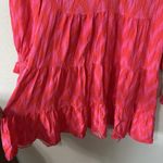 Tuckernuck Pomander Place Hot Pink Red Ikat Kenzo Tiered Mini Dress Size XL Photo 3