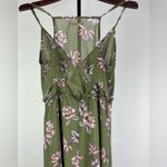 Avec Les Filles Green Lotus Flower V-Neck Sleeveless Open Back Chiffon Dress Photo 11