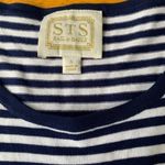 Sail To Sable  Bell Sleeve Sailor Midi Dress Knit Pullover Boho Chic Navy, Size S Photo 3