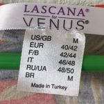 LASCANA FOR VENUS Floral Tie Hem Top Orange V Neck Short Sleeve Stretch Stripe Size M Photo 2