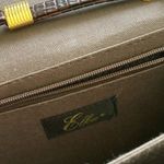 Vintage Elka 1980s Crocodile Skin Hard Case Accordion Style Crossbody Bag Purse Brown Photo 5