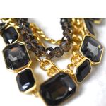 Source Unknown Boho Statement Layered Gold Tone Link Chain Black Glass Stone/Beads Bib Necklace Photo 3