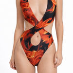 ALT NWT Juno Cutout Swimsuit Women’s XS Red One Piece High Leg Crossover Photo 0