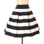 EXPRESS  | Pleated Black & White Wide Stripe High Waisted Skirt Size XS Photo 1