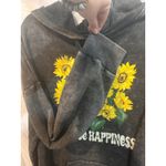 No Boundaries  Sunflower Print Graphic Hoodie Charcoal Gray Oversized XXXL Photo 2
