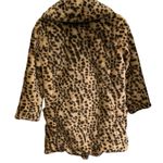 Paris Blues Faux Fur Animal Print Teddy Jacket Tan Brown Fall Winter Cozy coat Photo 3