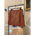 Loft Ann Taylor Tan Faux Leather Mini Skirt Sz12 Brown Fall Skirt Chic Style Photo 2