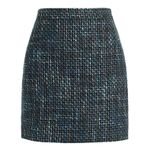 J.Crew  Tweed Mini Skirt Style F7474 Black Blue Green Size 00 Photo 0