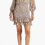 Veronica Beard NWT $648 Saera Dress Size 6 Floral Multi Long Sleeve Smock Ruffle Photo 0
