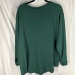 Dark Green Button Down Waffle Knit Long Sleeve Size undefined Photo 4