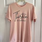Bella Canvas Thirteen #OfficialTeenager T-Shirt Size Medium Peach 13th Birthday Teen Gift Photo 0