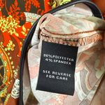 Coco Bianco Medium Scoop Neck Bell Sleeve Flared Sleeve Top Multicolor Paisley Brown Photo 6