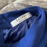 SoTeer Womens Royal Blue Pleated Long Sleeve Blouse Size L keyhole back career Size L Photo 6