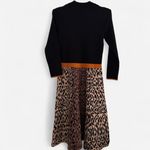 Eliza J old money knit Animal Print Fit & Flare Sweater Dress S Photo 3