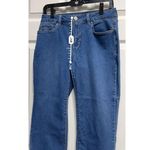 Croft & Barrow 0114  Straight Crop Jeans Womens Size 6 Dark‎ Wash Stretch Denim Photo 3