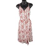 Rails  Frida Rust Zebra Midi Dress Sleeveless Ruffle Front Tie Waist Women’s L Photo 2
