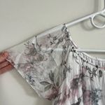 Luisa Ricci Top Women S Silk Italian Floral Crinkle 90s Feminine Career Blouse White Photo 2