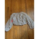 New Endless Rose Top Womens XS Nude Sequin Blouson Balloon Sleeve Crop HN506T Photo 4