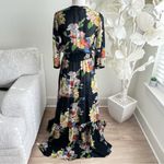 By Timo Long Sleeve Floral Black Maxi Dress Size XS Photo 5