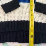 SO Heritage Women's Striped Knit Sweater Size L Black Cream Blue Casual Size L Photo 1
