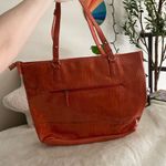 Nine & Co. Nine West Orange Croc-Embossed Tote Bag Photo 1