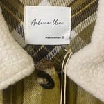 Active USA Olive Plaid Jacket with Cream Collar Photo 1