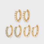 BaubleBar Sugarfix By  3-Piece Mini Gold Hoops Earrings Earrings Set Photo 0