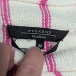Weekend Max Mara Knit Vertical Striped Sweater Pink White Womens Medium Shirt Photo 2