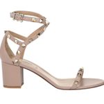Valentino Garavani 60mm Rockstud Ankle Wrap Leather Sandal Pink Size 38 Photo 0
