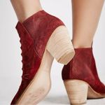 Free People  Loveland Suede Ankle Boots in Red Size 37 Photo 1