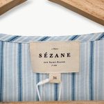 Sézane NWT  Ileana Striped Tie-Front Crop Blouse | Sz EU 36 (US 4) | Ecru/Blue Photo 3